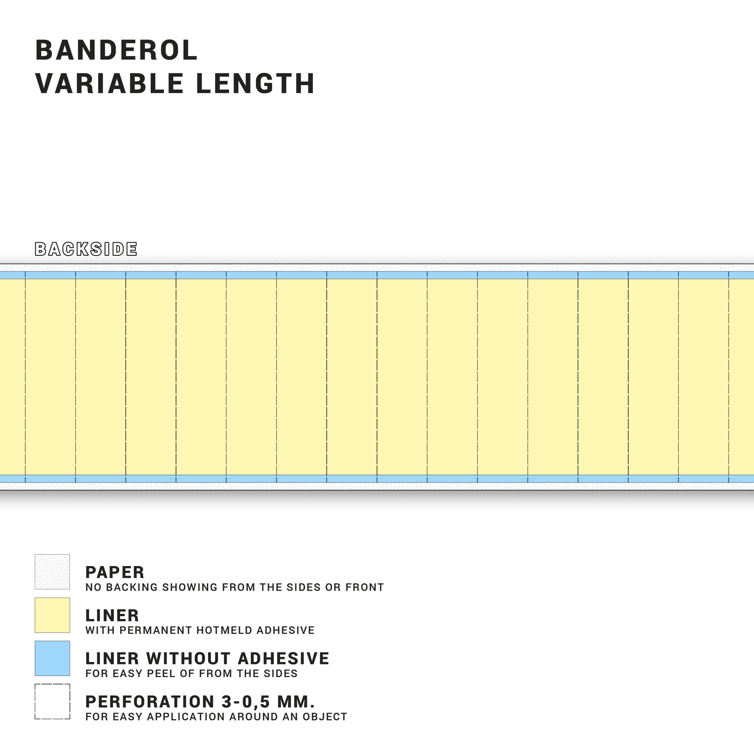 Banderol mat papier 90 mm thumbnail 2