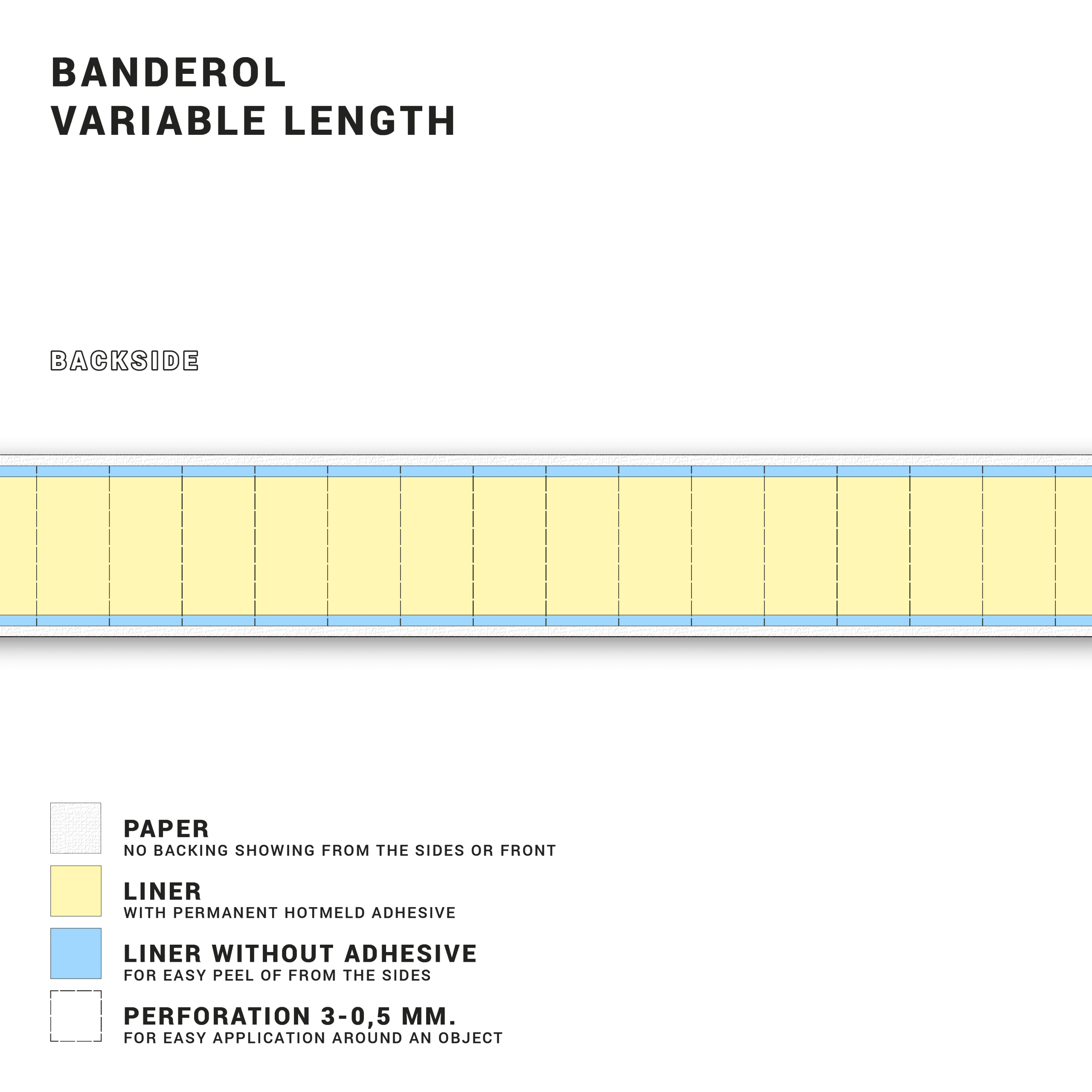 Banderol mat papier 50 mm thumbnail 3